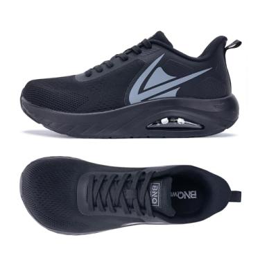 Imagem de MEHOTO Tênis de corrida masculino com bico largo, suporte de arco, tênis moderno, para caminhada, sapato ortopédico de largura larga para fascite plantar, tamanho 8-13, Preto, cinza, 11 Wide