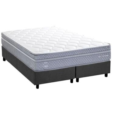 Imagem de Conjunto Box Queen: Colchão Molas Herval Maxspring C1780 + Base Crc Suede Gray (158x198)