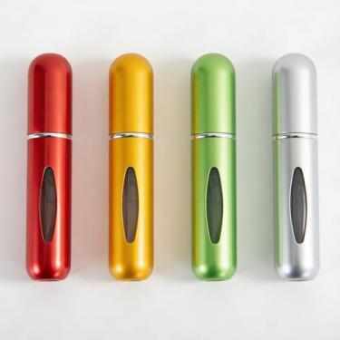 Imagem de Pacote com 4 mini frascos de atomizador de perfume recarregáveis, tamanho de viagem, spray, frasco de spray corporal vazio, 2