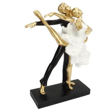 Imagem de YOUTHINK Escultura de Dança, Estátua Dourada Elegante de Dançarino de Casal, Figura Abstrata de Resina Requintada, Perfeita para Sala de Estar e Decoração de Escritório (7130W-02)