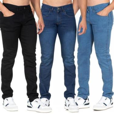 Imagem de kit C/3 Calça Jeans Masculina Skynni Com Elastano Premium  - Memorize 