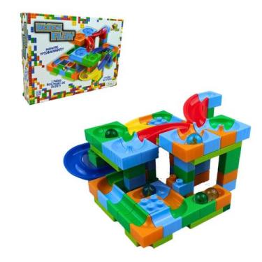 Imagem de Blocos De Montar Pista Infantil C/Bolinhas De Gude 128 Peças - Zein