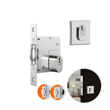 Imagem de Fechadura Rolete Buz 85 Auxiliar Cromada Quadrada Para Porta Residenci