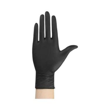 Imagem de Luvas Descartáveis De PVC Pretas Sem Látex 10-100PCS Para Cuidados Com