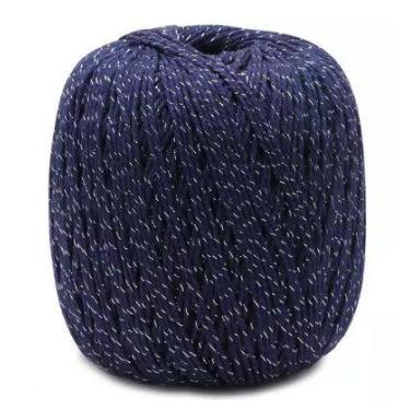 Imagem de Barbante para Crochê EUROROMA Brilho Prata 4/6 400g - Cor 904 - Azul M