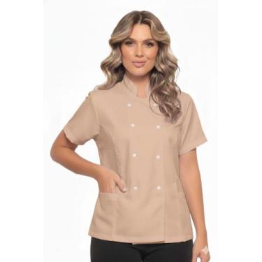 Imagem de Dolma Chef Feminina Manga Curta Nude Lu - gardenia jalecos, P