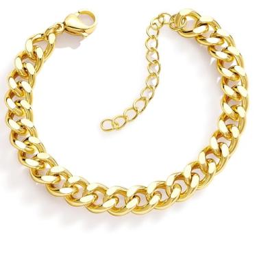 Imagem de Poxtex Pulseiras de ouro Jesus Cruz para mulheres modernas, pulseiras religiosas banhadas a ouro 14K delicadas para mulheres, presentes de batismo cristão para mulheres, mãe e ela, 7, Aço inoxidável