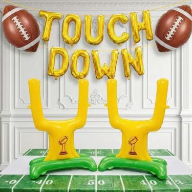 Imagem de Football Party Decorations Includes Football Goalpost Touch down banner Foil Balloons for Kids Adults Sports Theme Touchdown Birthday Major Game Day Tailgating Season Celebration Supplies