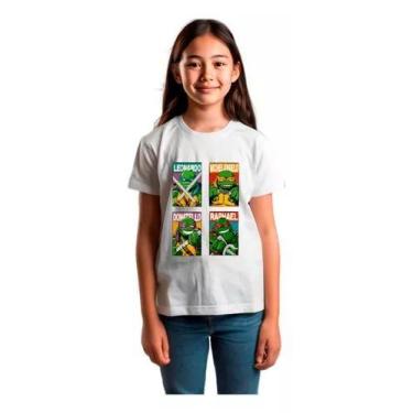 Imagem de Camiseta Infantil Tartarugas Ninjas Personagens Desenho - NERD BAGS, 4