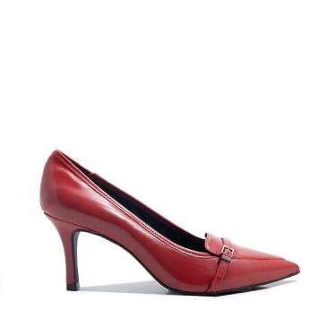 Imagem de Sapato Loucos E Santos Couro Vermelho Salto Fino