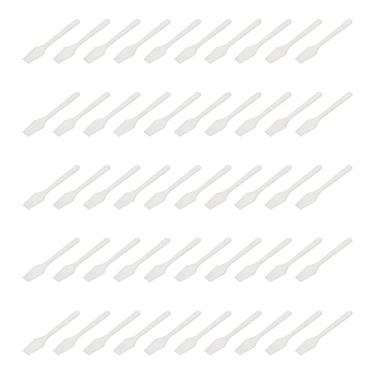 Imagem de Generic Espátula Cosmética Reusável Colher de 50 Pces Branca para a Colagem do Prego do Creme Apropriada para o Plástico Dos Produtos Manicure e Beleza