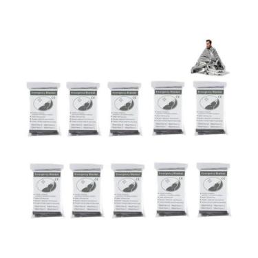 Imagem de Cobertor Térmico De Emergência Impermeável 130x210cm Dourado Prateado 