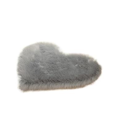 Imagem de Tapete na sala de estar tapetes grandes de pelúcia em forma de coração antiderrapante quarto moderno tapete decoração de quarto (Gary, 60 x 70 cm)