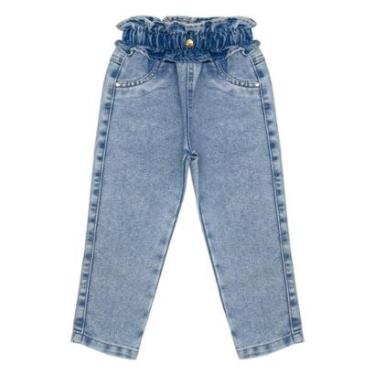 Imagem de Calça Infantil Look Jeans Elástico Reta Jeans - 01 - UNICA-Feminino
