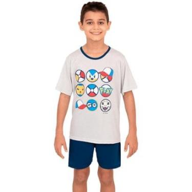 Imagem de Pijama Camiseta Pokebolas e Short - Izitex-Masculino