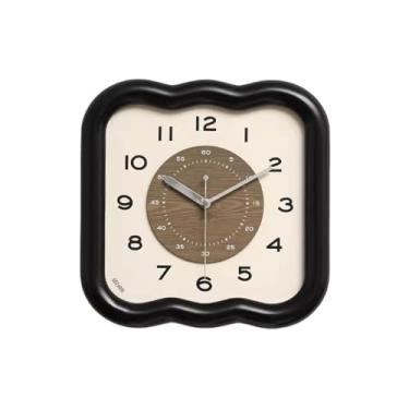 Imagem de Relógio simples para sala de estar, relógio retrô para casa, relógio preto montado na parede, adequado para sala de estar, estudo, quarto, relógio de parede de escritório (preto, grande)