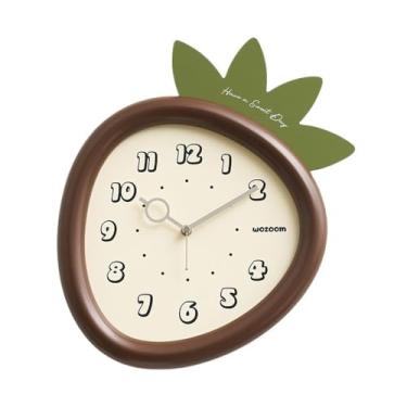 Imagem de KEG801302 Relógio 32 * 36 cm Relógios de parede decorativos elegantes e bonitos para salas de estar, quartos e escritórios, presentes ideais para casa com pregos sem rastros relógio de parede (branco)