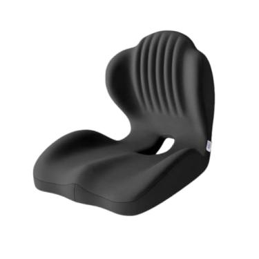 Imagem de LizhSynergy Almofada ergonômica de espuma viscoelástica com suporte lombar, corretor de postura para cadeira de escritório (preto misterioso)