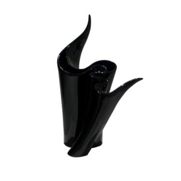 Imagem de Vaso de cerâmica preto vibrante, arranjo flores hidropônicas, decoração para casa, ornamento, artificiais secas Decoração de casa