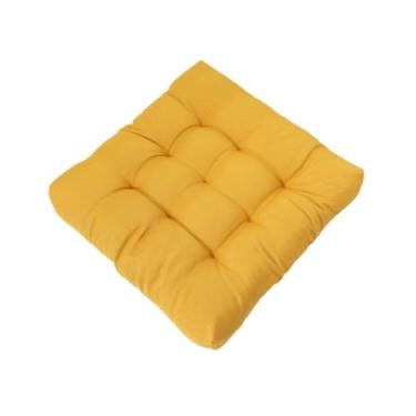 Imagem de Almofada Futon para Assento 50x50cm com Corda Tecido Oxford Macia e Confortável para Cadeira Banco e Pallet(Mostarda)
