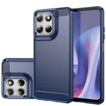 Imagem de Gufuwo Capa para Moto G57/G57Power/Moto G67/G67Power/Moto G100, capa de telefone fina de fibra de carbono TPU macia capa protetora antiarranhões à prova de choque para Motorola Moto G57 azul