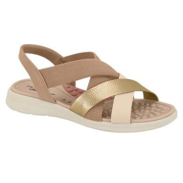 Imagem de Sandália Modare Feminina Tiras Cruzadas Dedo Elástico Conforto -, Nude