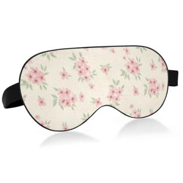 Imagem de Burbuja Máscara de dormir de flores para mulheres e homens, máscara de olhos refrescante para dormir lateral com blackout com alça elástica ajustável para viajar