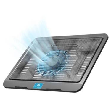 Imagem de Suporte Notebook Cooler Gamer Led Ergonomico Base Refrigerado Ventilador Silencioso Usb Preto