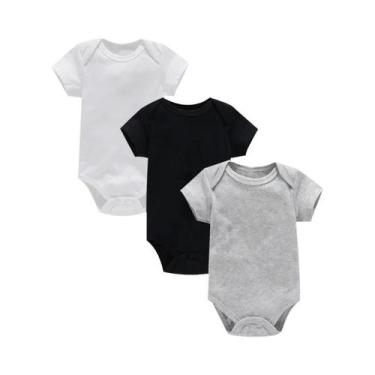 Imagem de Conjunto De Body Para Bebê Menino E Menina 3PCS, Macacão De Algodão Ma