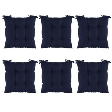 Imagem de Kit 6 Assentos Futton Almofada 4 Furos De Cadeira Poltrona Futon 40x40