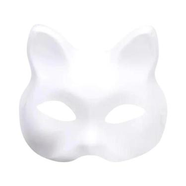 Imagem de Máscaras De Gato Para Fantasia DIY Pintáveis Em Branco Acessórios Para
