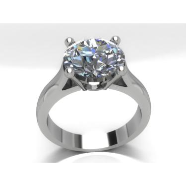 Imagem de Anel Solitário De Prata 950 Zirconia 8 Mm Entrega Imediata