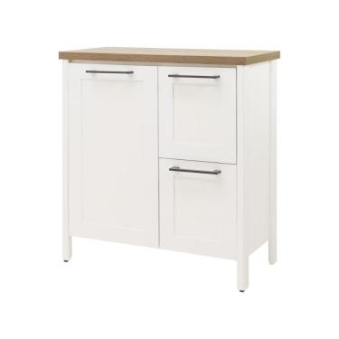 Imagem de Aparador Buffet Ditália 1pt 2gav C/ Espelho Bn-01 Cor:branco Branco