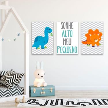 Imagem de Kit 3 Placas Quadros Decorativos Infantil Frases Mdf 20x30cm