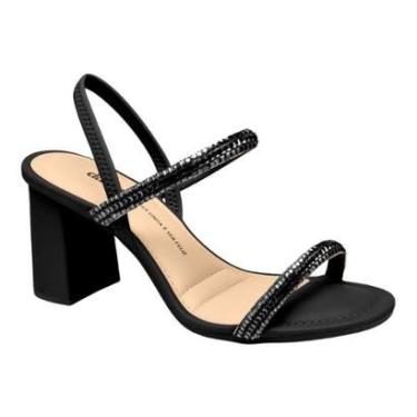 Imagem de Sandália Dakota Y6341 Salto Grosso Alto Pedraria Brilho Feminino-Feminino