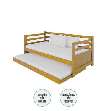 Imagem de Sofá Cama Em Madeira Rústica Enjoy - Imbuia