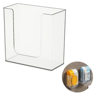Imagem de Suporte Parede Porta Lenços Toalhas Umedecidas Em Acrilico com fita du