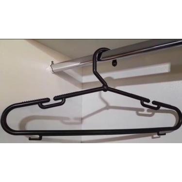 Imagem de Cabides Extra Grande 49 cm Grosso Reforçado de 12 MM Preto Kit 10 Unid