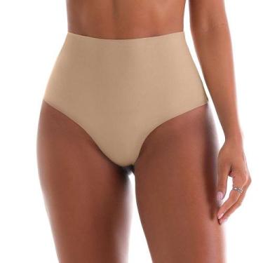 Imagem de Calcinha Fio Dental Alta Nude Cotton Bege Zee Rucci, G