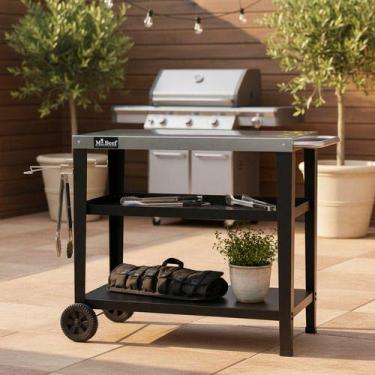 Imagem de Carrinho Gourmet Mesa Apoio Churrasqueira Servir Churrasco - Mr. Beef