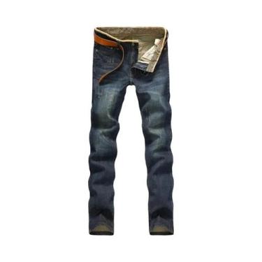 Imagem de Calças Jeans Slim Fit Masculinas Em Denim Stretch, Casuais E De Negóci
