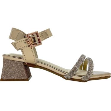 Imagem de Sandália Infantil Menina Casual Social Dia a Dia Passeio Tiras com Strass Salto Baixo Conforto Molekinha 2347.107