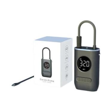 Imagem de Bomba De Ar Elétrica Portátil Mini Sem Fio Com Display Digital Para Ca