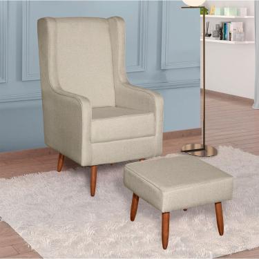 Imagem de Poltrona Amamentacao Retro Pe Palito Com Puff Movellu Home