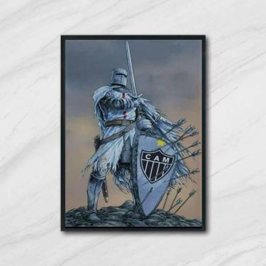 Imagem de Quadro Guerreiro Atleticano 45X34Cm Com Vidro Moldura Preta