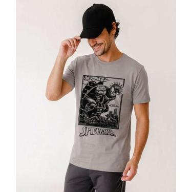 Imagem de Camiseta Masculina Homem Aranha Marvel Off white-18293, Off white, G