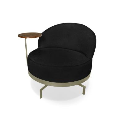 Imagem de Poltrona Giratória Glamour Linho Boucle - Lucadi Home