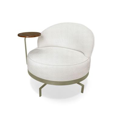 Imagem de Poltrona Giratória Glamour Linho Boucle - Lucadi Home