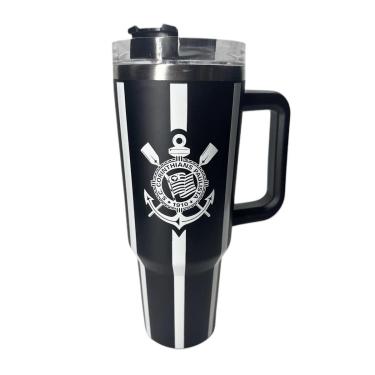Imagem de Caneca Térmica Inox com Tampa e Canudo 1200ml Corinthians-Unissex
