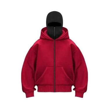 Imagem de Moletom Unissex Com Capuz Duplo E Balaclava, Estilo Y2K Gótico Harajuk